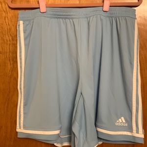 Adidas ClimaLite light blue athletic shorts, size XXL